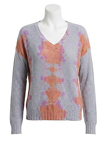 Tribal Shelby Long Sleeve V-Neck Sweater in Sunkissed (view 1)