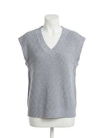 Tribal Silvia Long Sweater Vest in Grey (view 1)