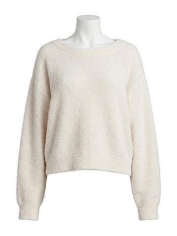Splendid Fallon Fuzzy Crewneck Sweater in White (view 1)