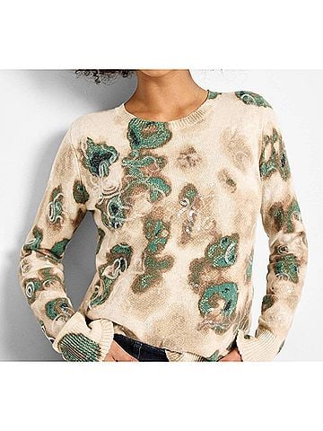 Nic + Zoe Callie Camo Shine Sweater in Neutral Multi (view 2)