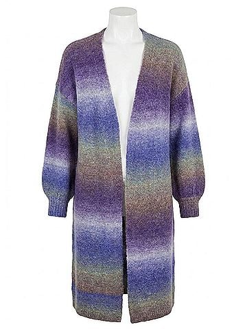 Tribal Women's Boucle Puff Sleeve Long Sweater in Space Dye (view 1)