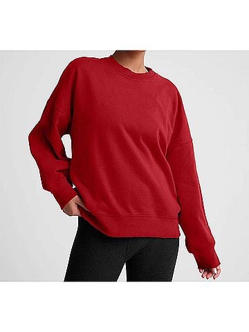 Beyond Yoga Luxefleece Oversized Sweatshirt in Holly Red (view 2)