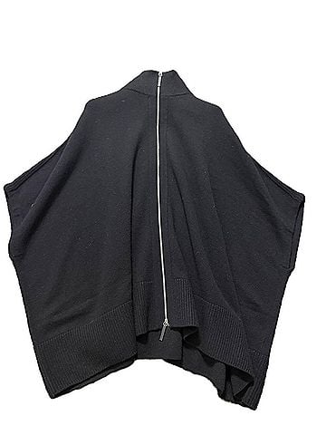 Lafayette 148 New York Women's Zip Up Poncho in Black (view 2)