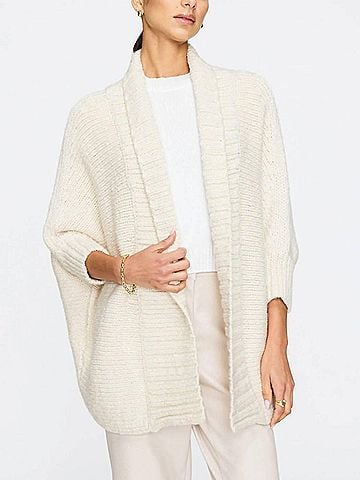 Brochu Walker Dante Cotton Wool Blend Shrug in Ivory (view 2)