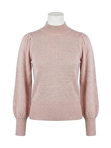 Love Token Evelyn Mockneck Sweater in Rose Gold (view 1)