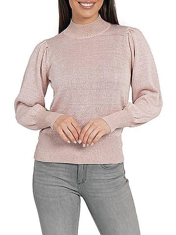 Love Token Evelyn Mockneck Sweater in Rose Gold (view 2)