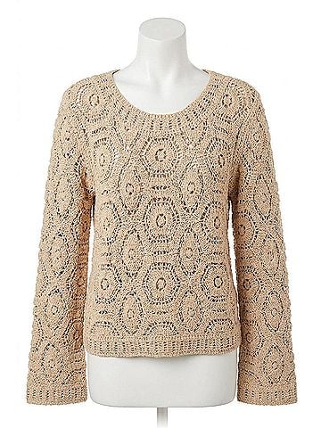 Pol Crochet Knit Sweater in Mocha (view 1)