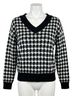 Pol Black Heavenly Houndstooth Sweater in Black Multi Size M - photo 1