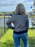 Pol Black Heavenly Houndstooth Sweater in Black Multi Size M - photo 3