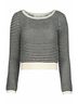Bishop + Young Stripes Gray Women's Archer Pullover Sweater in Black Stripe Size XS - photo 2