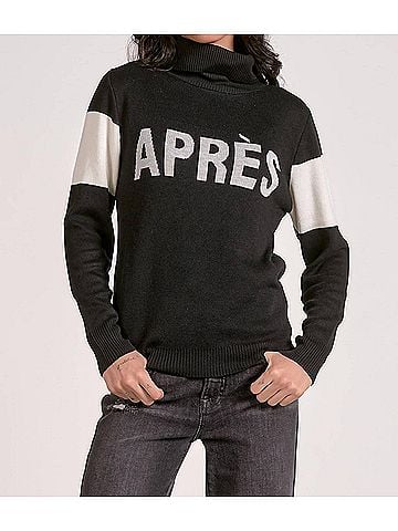 Elan Apres Turtleneck Sweater in Black (view 2)