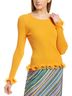 Milly Solid Orange Wired Edge Ribbed Knit Pullover Sweater in Tangerine Size S - photo 2