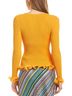 Milly Solid Orange Wired Edge Ribbed Knit Pullover Sweater in Tangerine Size S - photo 3