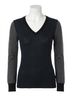 Label + Thread Stripes Multi Color Skinny Rib Vee Pullover in Charcoal/Ocean Size L - photo 1