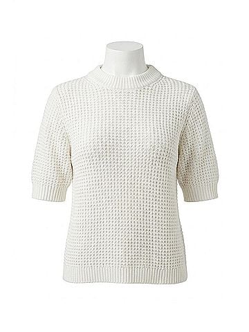 French Connection Mozart Luna Waffle Sweater in Oatmeal (view 1)