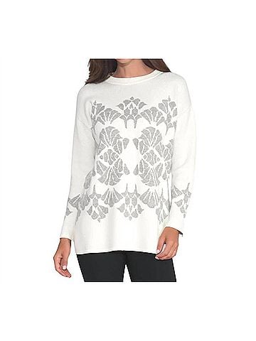 Stella Carakasi Eye Candy Sweater in Ivory/ Light Gray (view 2)