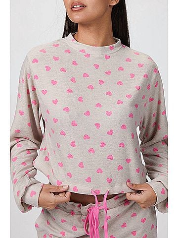 Beach Riot Dylan Sweatshirt in Taupe Heart (view 2)