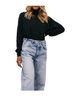 IRO Solid Black Romea Sweater in Black Size M - photo 3