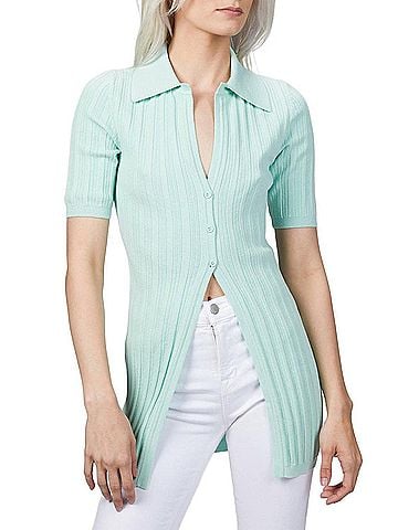 Ronny Kobo Waverly Knit Top in Mint (view 2)