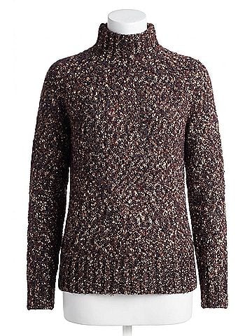 Kensie Twisted Slub Boucle Long Sleeve Mock Neck Sweater in Black Combo (view 1)