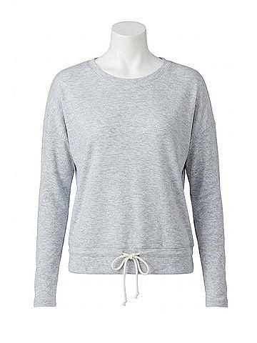 Kensie Long Sleeve Pullover Knit Sweater in Light Heather Grey (view 1)