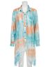 Adore Multi Color Sheer Button Down Duster in A Watercolor Mix Size XL - photo 1