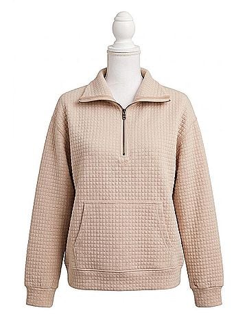 Tribal Kangaroo 1/2 Zip Sweater in Forest Grey (view 1)