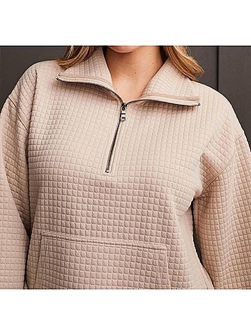 Tribal Kangaroo 1/2 Zip Sweater in Forest Grey (view 2)