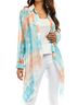 Adore Multi Color Sheer Button Down Duster in A Watercolor Mix Size S - photo 2