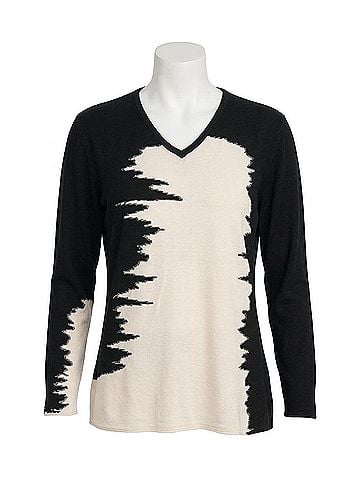 Stella Carakasi Statement Sweater in Black/ Ivory (view 1)