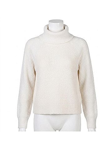 525 America Mckenzie Mixed Media Removeable Collar Sweater in Sea Salt (view 1)