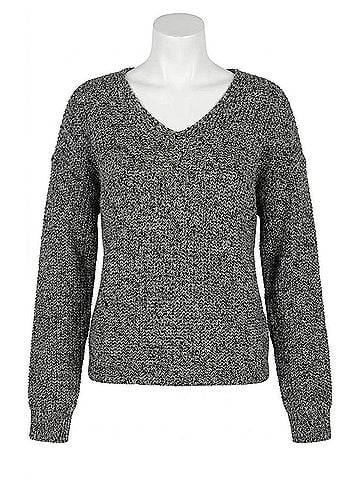 Dex Long Sleeve Bevelled Hem Sweater in Grey (view 1)