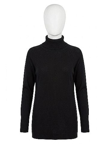 Tribal Cowl Neck Sweater in Black (view 1)