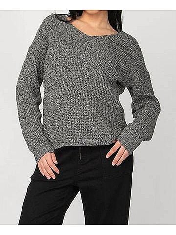 Dex Long Sleeve Bevelled Hem Sweater in Grey (view 2)