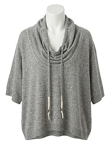 Label + Thread Women's Luxe Yoga Funnel Sweater in Grey (view 1)