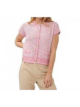 ESQUALO Short Sleeve Cardigan in Rose (view 2)