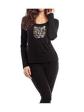 French Kyss Taylor Long Sleeve Top in Blkgold (A/S) (view 2)