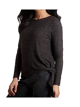 French Kyss Ellie Side Tie Kashmira Sweater in Charcoal (view 2)