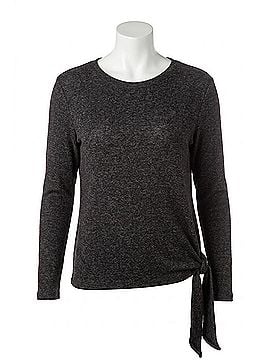 French Kyss Ellie Side Tie Kashmira Sweater in Charcoal (view 1)