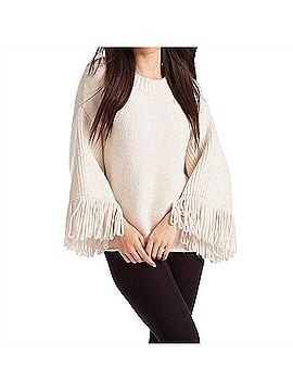 French Kyss Amia Ribbed V-Neck Sweater in Ivory (view 2)