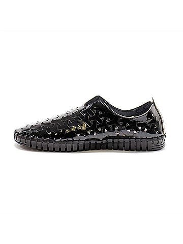 Eric Michael Women's Inez Leather Slip-On Flat Comfort Shoes in Black Patent (view 2)