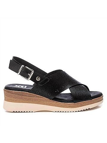 XTI Women's Polyurethane Wedge Sandals in Black (view 1)