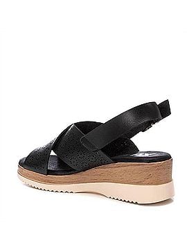 XTI Women's Polyurethane Wedge Sandals in Black (view 2)