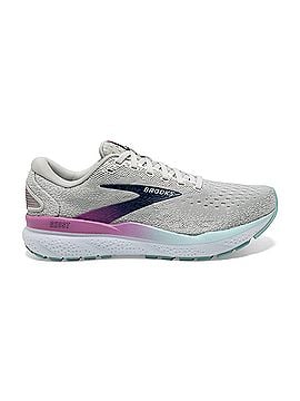 Brooks Women's Ghost 16 Running Shoes in White/Grey/Blue (view 1)