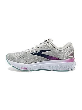 Brooks Women's Ghost 16 Running Shoes in White/Grey/Blue (view 2)