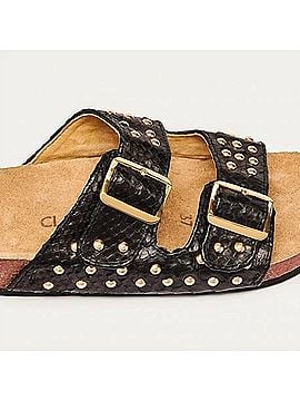 CLARIS VIROT Women's Odette Sandals in Python Black (view 2)