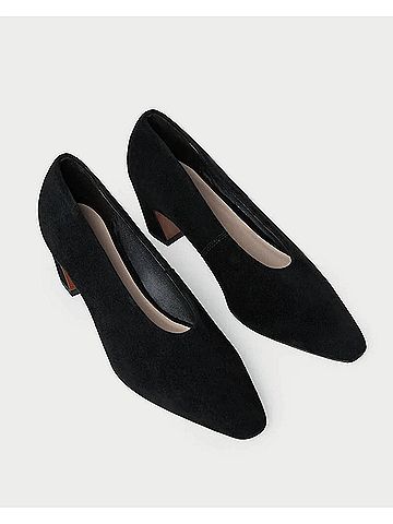 Loeffler Randall Women's Neive Suede Low Pumps in Black (view 2)