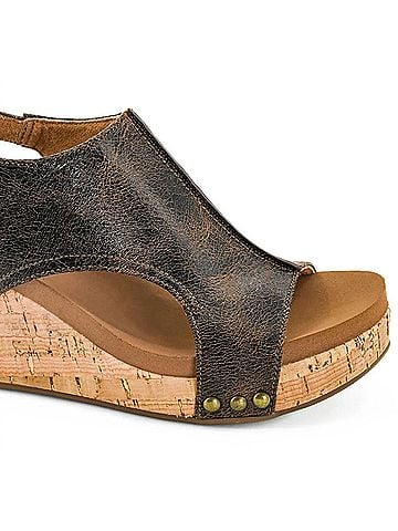 Corkys Women's Carley-Crinkle Sandals in Espresso (view 2)