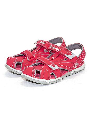 Timberland Girl's Adventure Seeker Closed Toe Dress Sandal in Dark Pink (view 2)