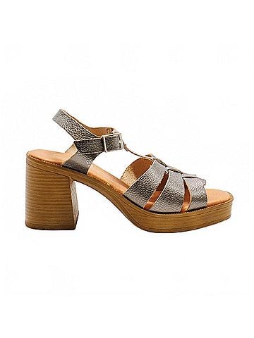 Eric Michael Women's Misha Open Toe Heeled Sandal in Pewter (view 1)